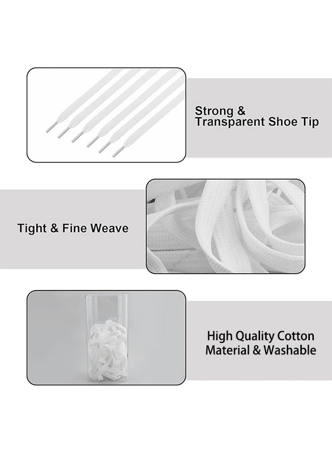 3 أزواج من أربطة الأحذية المسطحة، أربطة أحذية مسطحة أحادية الطبقة، مقاس 8 مم، مناسبة للأولاد والبنات، مناسبة للرياضة والترفيه وتسلق الجبال وكرة السلة (أبيض) - Image 2